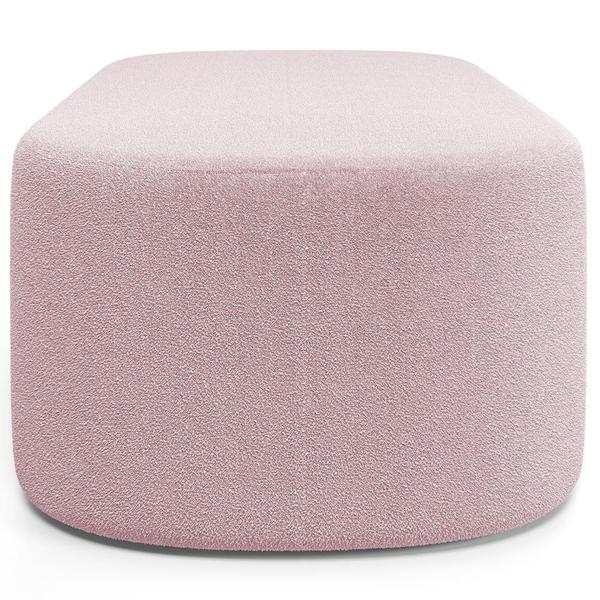 Imagem de Puff Decorativo Orgânico Para Living Quarto 100cm Doha W01 Bouclê Rose - Lyam Decor