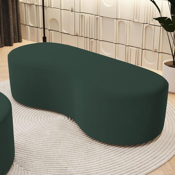 Imagem de Puff Decorativo Orgânico para Living Quarto 140cm Orbit W01 Suede Verde Musgo - Lyam Decor