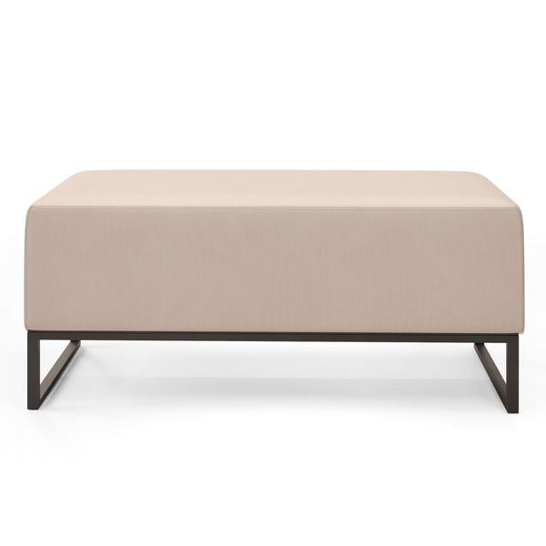 Imagem de Puff Decorativo Para Sala de Estar Cléo W01 Base de Ferro 90 cm Suede Bege - Lyam Decor