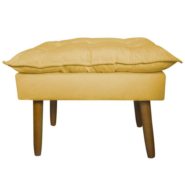 Imagem de Puff Decorativo para Sala de Estar Opala Suede Amarelo - Montanaris Decor