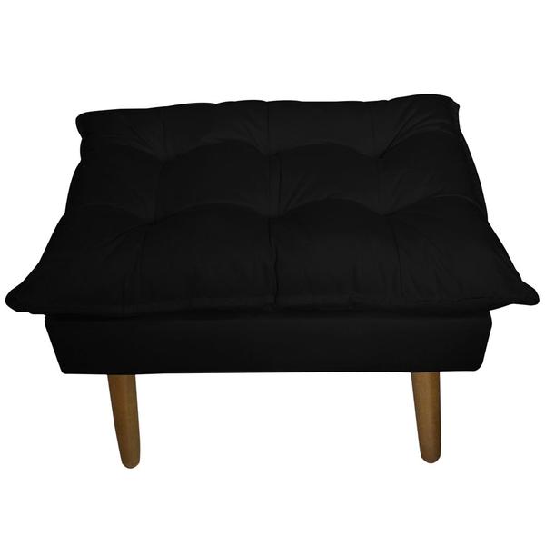 Imagem de Puff Decorativo para Sala de Estar Opala Suede Preto - Montanaris Decor