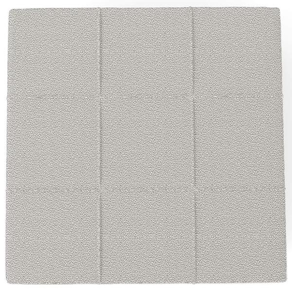 Imagem de Puff Decorativo Para Sala de Estar Quadrado Milano 90x90cm W01 Bouclê Creme - Lyam Decor