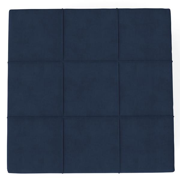 Imagem de Puff Decorativo Para Sala de Estar Quadrado Milano 90x90cm W01 Suede Azul Marinho - Lyam Decor