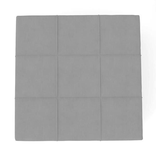 Imagem de Puff Decorativo Para Sala de Estar Quadrado Milano 90x90cm W01 Suede Cinza - Lyam Decor