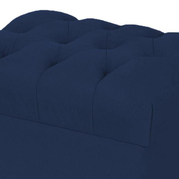 Imagem de Puff Decorativo París Luis Xv L02 Capitone Suede Azul Marinho - Lyam Decor