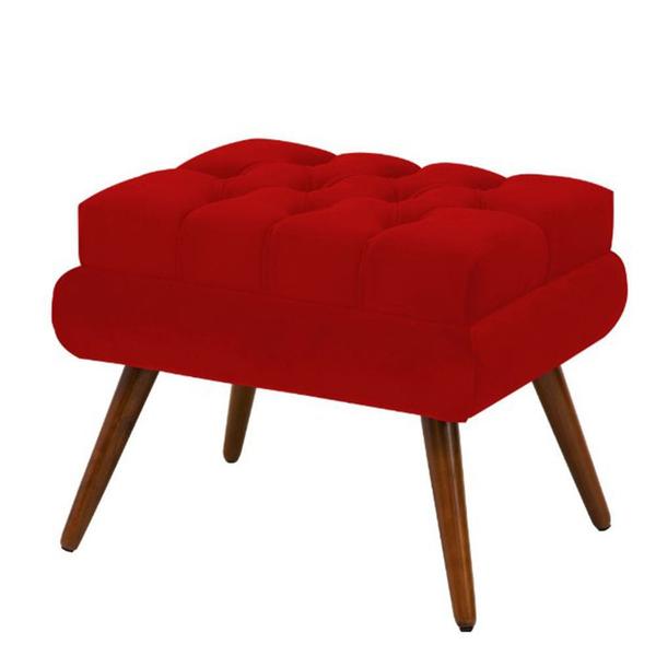 Imagem de Puff Decorativo Pés Palito Dora Suede Vermelho - DS Móveis