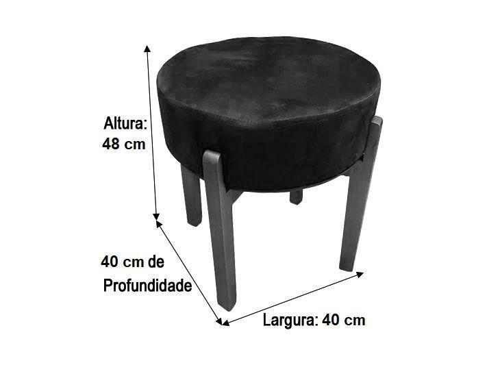 Imagem de Puff Decorativo Preto 322 Mona