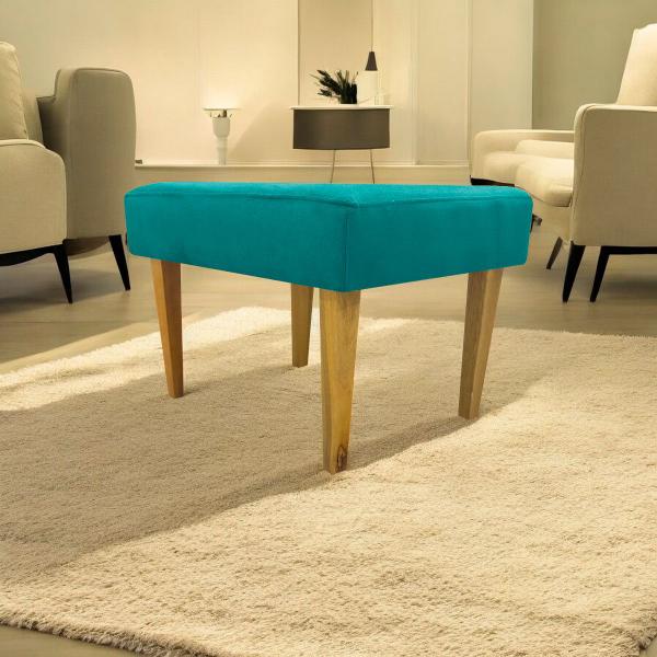 Imagem de Puff Decorativo Retangular Para Sala Recepção Charme Pé Trapézio Suede Cores