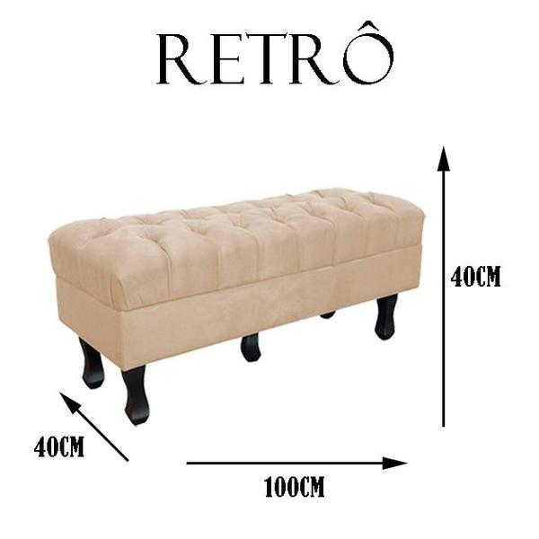 Imagem de Puff Decorativo Retrô Luis Xv Capitonê 1 Metro Suede Azul Turquesa - LM DECOR