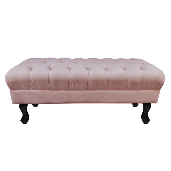 Imagem de Puff Decorativo Retrô Luis Xv Captonê 1 Metro Suede Rosa - DL Decor