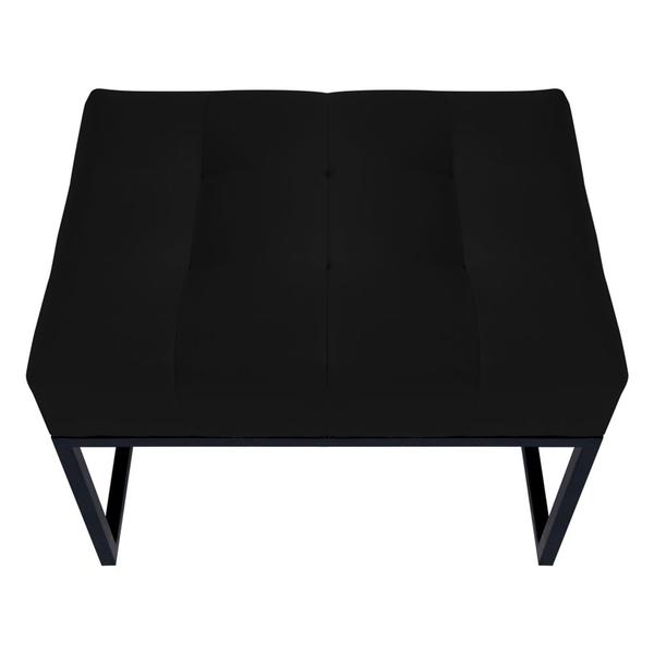 Imagem de Puff Decorativo Sala de Estar Agnes 60x44cm com Base de Ferro Sintético Preto - Desk Design