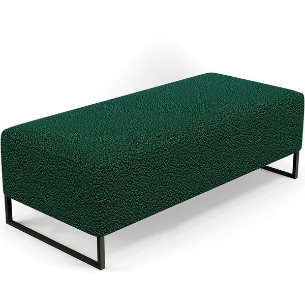 Imagem de Puff Decorativo Sala de Estar Bali W01 Base Ferro 120x50 cm Bouclê Verde - Lyam Decor