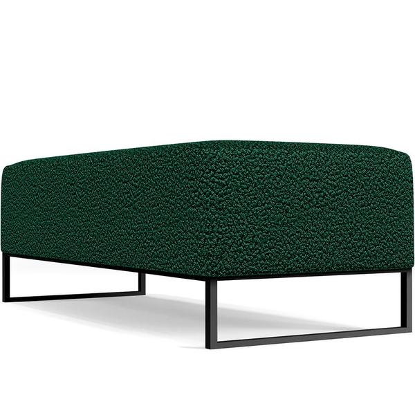 Imagem de Puff Decorativo Sala de Estar Bali W01 Base Ferro 120x50 cm Bouclê Verde - Lyam Decor