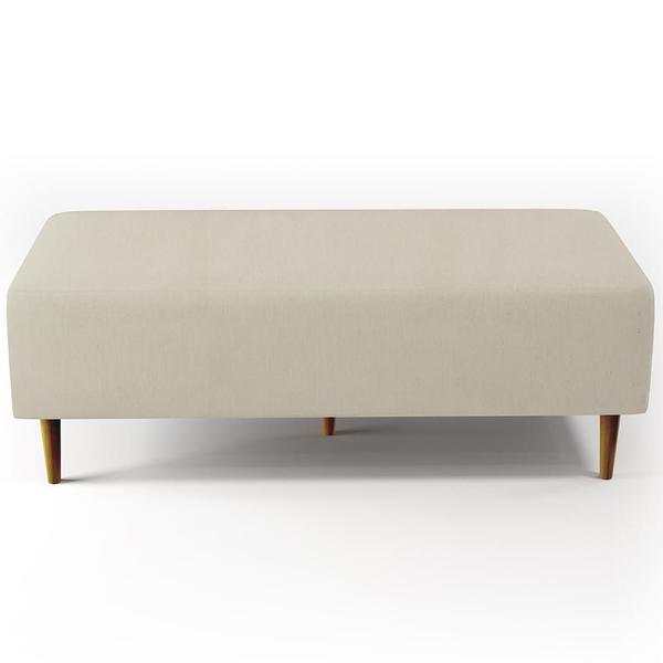 Imagem de Puff Decorativo Sala de Estar Bali W01 Pés Palito 120x50 cm Suede Bege - Lyam Decor