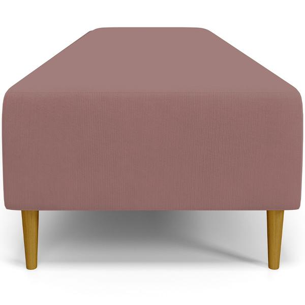 Imagem de Puff Decorativo Sala de Estar Bali W01 Pés Palito 170x60cm Suede Rosê - Lyam Decor