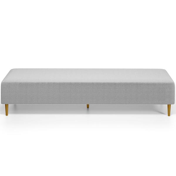 Imagem de Puff Decorativo Sala de Estar Bali W01 Pés Palito 190x60cm Bouclê Cinza - Lyam Decor