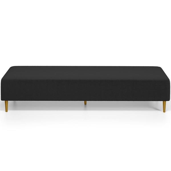 Imagem de Puff Decorativo Sala de Estar Bali W01 Pés Palito 190x60cm Bouclê Preto - Lyam Decor