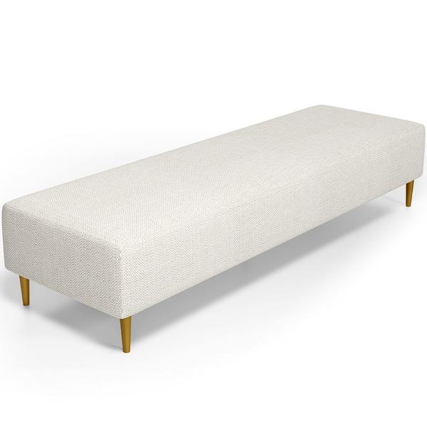 Imagem de Puff Decorativo Sala de Estar Bali W01 Pés Palito 190x60cm Linho Champagne - Lyam Decor