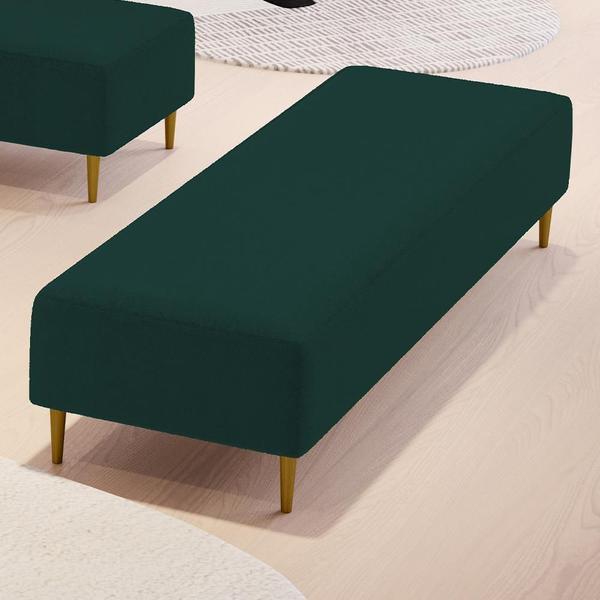 Imagem de Puff Decorativo Sala de Estar Bali W01 Pés Palito 210x60cm Bouclê Verde - Lyam Decor