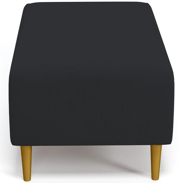 Imagem de Puff Decorativo Sala de Estar Cléo W01 Pés Palito 90 cm Suede Preto - Lyam Decor