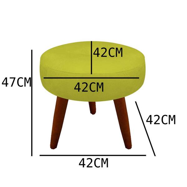 Imagem de Puff Duda Decorativo Pés Palito Suede Amarelo - D'Classe Decor