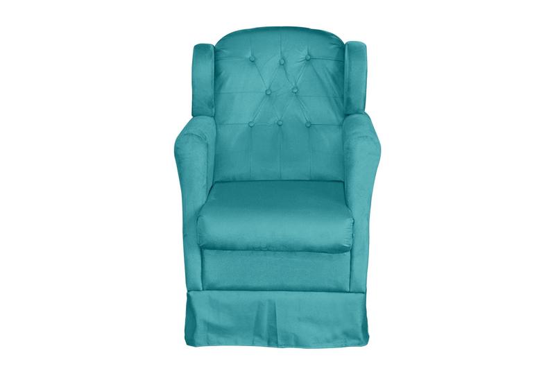 Imagem de Puff E Poltrona Amamentação Balanço Quarto Baby Suede Azul Turquesa -  INCASA DECOR