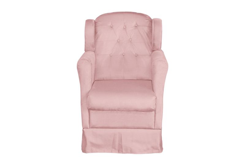 Imagem de Puff E Poltrona Amamentação Balanço Quarto Baby Suede Rosa Bebe -  INCASA DECOR