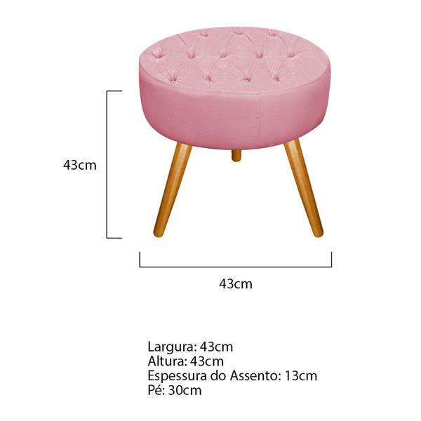 Imagem de Puff Fernanda Palito Mel Sala Decor Quarto Recepção Suede Rosa Bebê