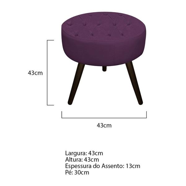 Imagem de Puff Fernanda Palito Tabaco Suede Roxo - KDAcanto Móveis