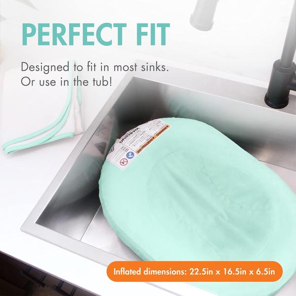 Imagem de Puff inflável Baby Bather Boon com capa de microlã