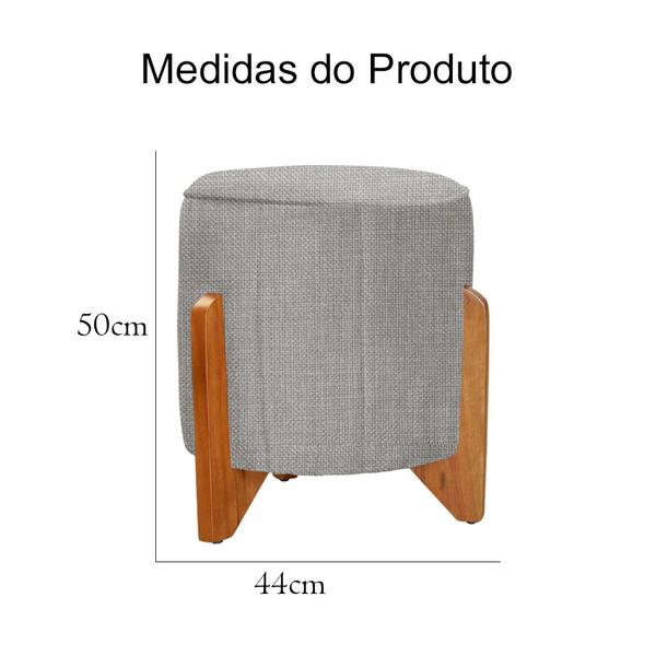 Imagem de Puff Jade Para Quarto Linho Bege - Belliv Decor