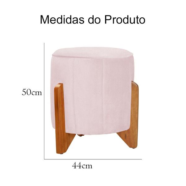 Imagem de Puff Jade Pés em Madeira Suede Cores - DS Estofados