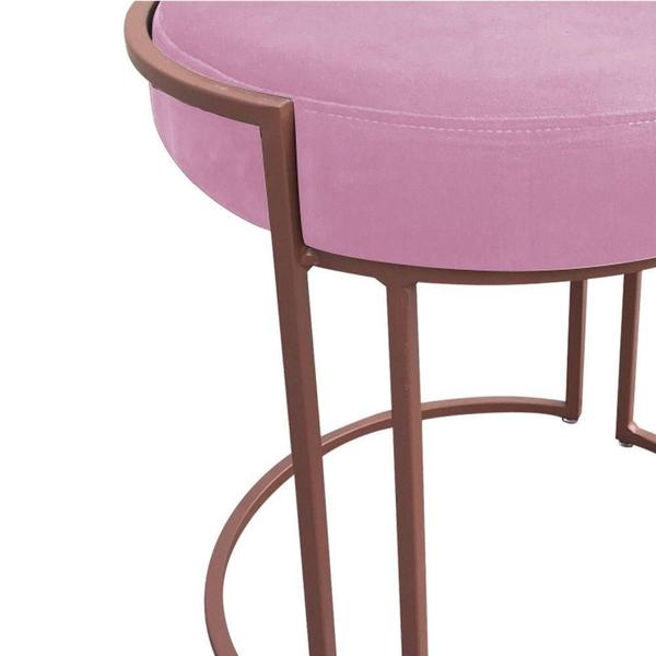 Imagem de Puff Love Suede Base Cobre D'rossi Cor Rosa Bebê