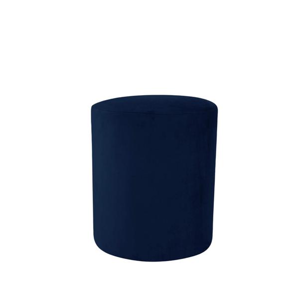 Imagem de Puff Narciso Suede Quarto Apoio Lateral Retro Decorativo - Azul Marinho.