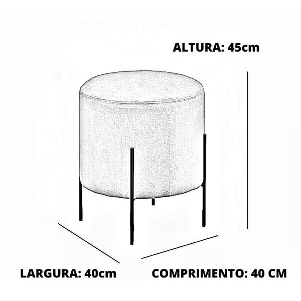 Imagem de Puff Odim Luxo Metálica Preta