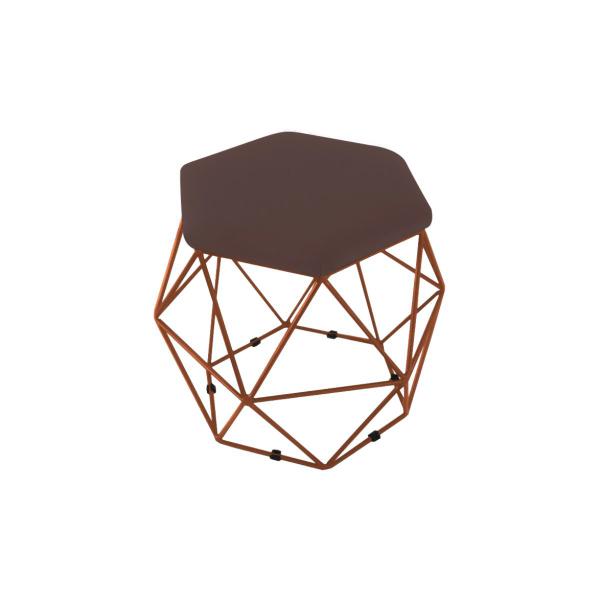 Imagem de Puff Onix Suede Hexagonal Aramado Bronze