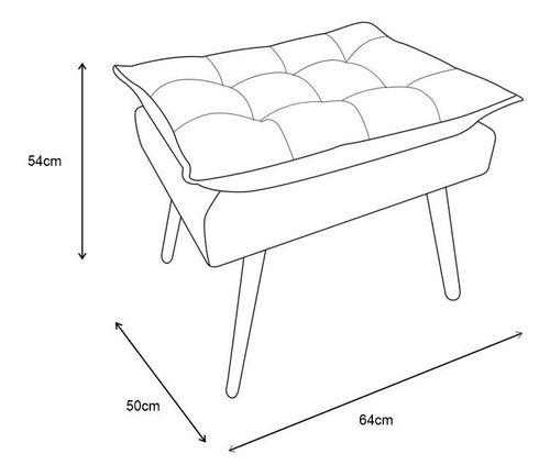 Imagem de Puff Opala Pés Palito Sued Bege - Kimi Design