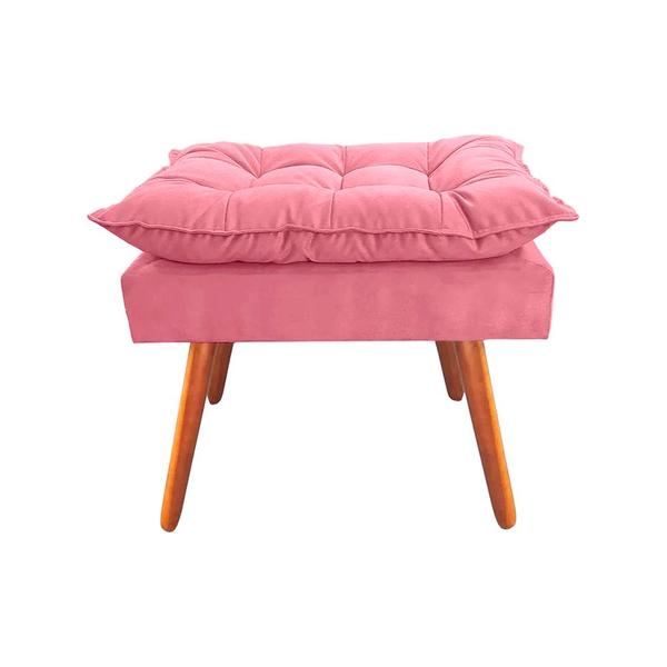 Imagem de Puff Opala Premium Almofadada para Decoracao Sala de Estar Veludo Rose