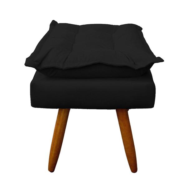 Imagem de Puff Opala Retangular para Sala e Quarto Suede Preto  - LH Decor