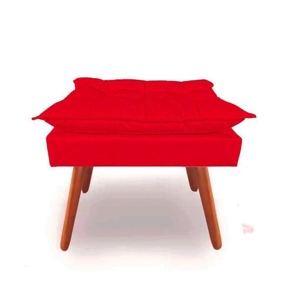 Imagem de Puff Opalla Pés Palito Suede Vermelho Top Para Sala Recepção