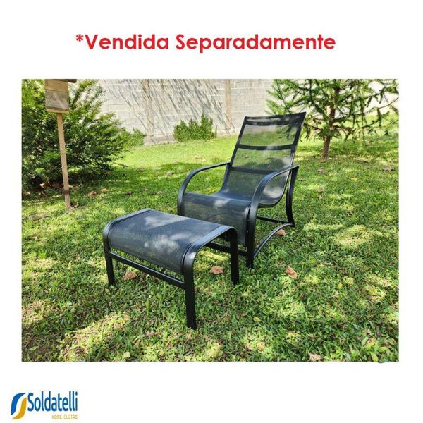 Imagem de Puff Outdoor Giardino Estrutura Preta com Tela Sling Preta ou Mesclado - Datelli Design