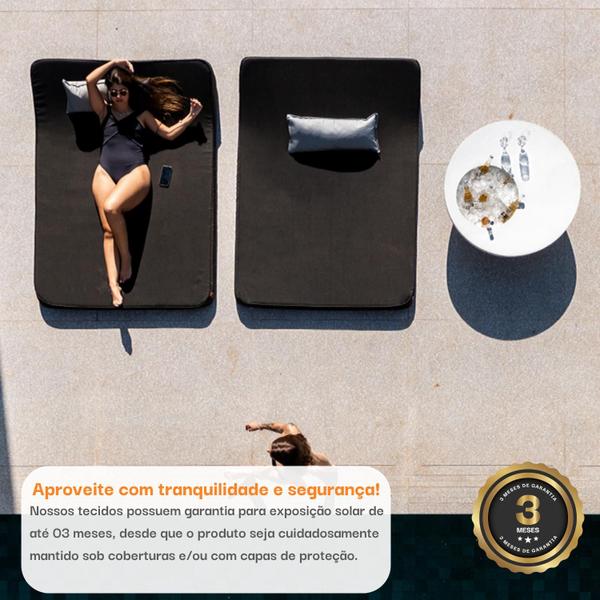 Imagem de Puff para área externa Duo Slim - Sofá na Caixa by EcoFlame Garden - Preto