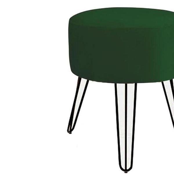 Imagem de Puff Para Decoração Sala De Estar Verde Pés De Ferro Preto