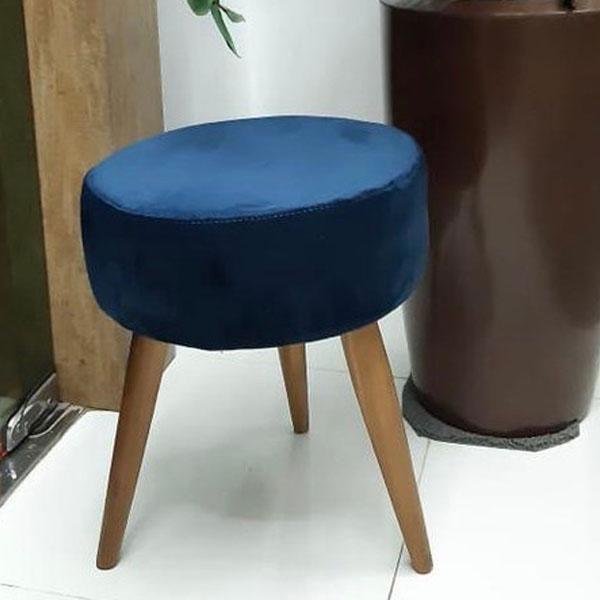 Imagem de Puff Para Sala Pé Palito Azul Marinho 50 Cm Altura