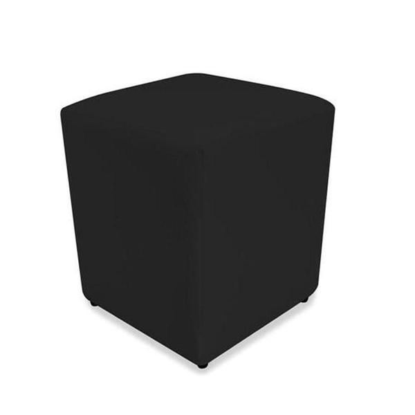 Imagem de Puff Para Sala Quadrado Dado Suede Preto Black 45 Cm Altura