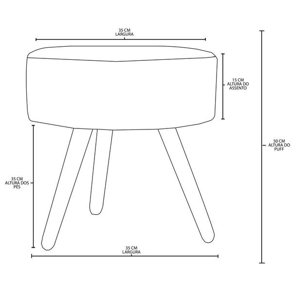 Imagem de Puff Para Sala Redondo Pés Palito Suede Oferta Balaqui Decor