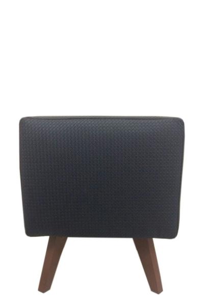 Imagem de Puff Pé Palito Quadrado Alce Couch Corano Preto 40cm