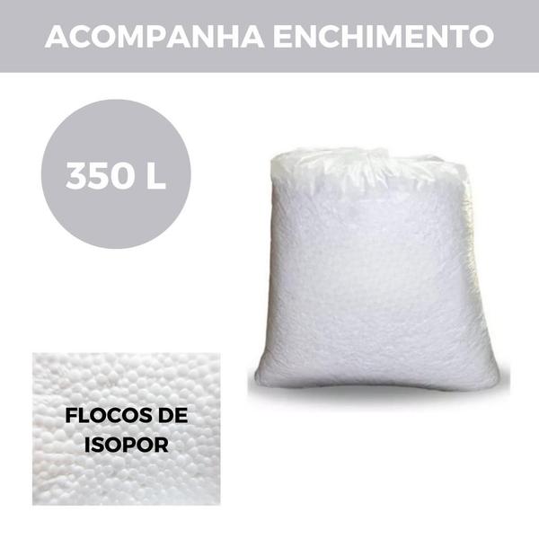 Imagem de Puff Pera Almofadão Com Apoio Para Pés Cheio Enchimento Sala