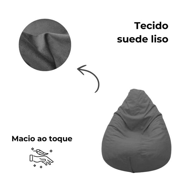 Imagem de Puff Pera Suede Com Enchimento Conforto Almofadão Gigante Eventos