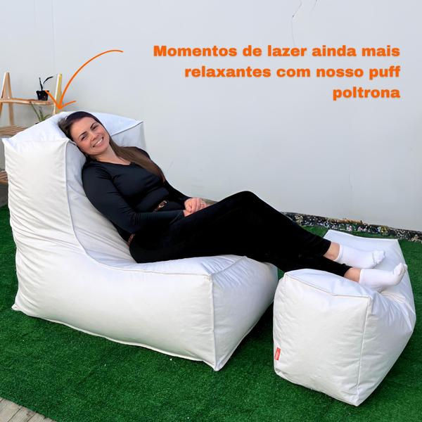 Imagem de Puff Poltrona com Peseira Cheio Escritório Almofadão Decoração Descanso Conforto